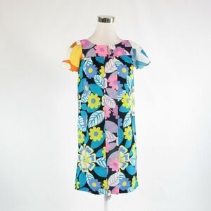 Turquoise black LE SHACK shift dress 2